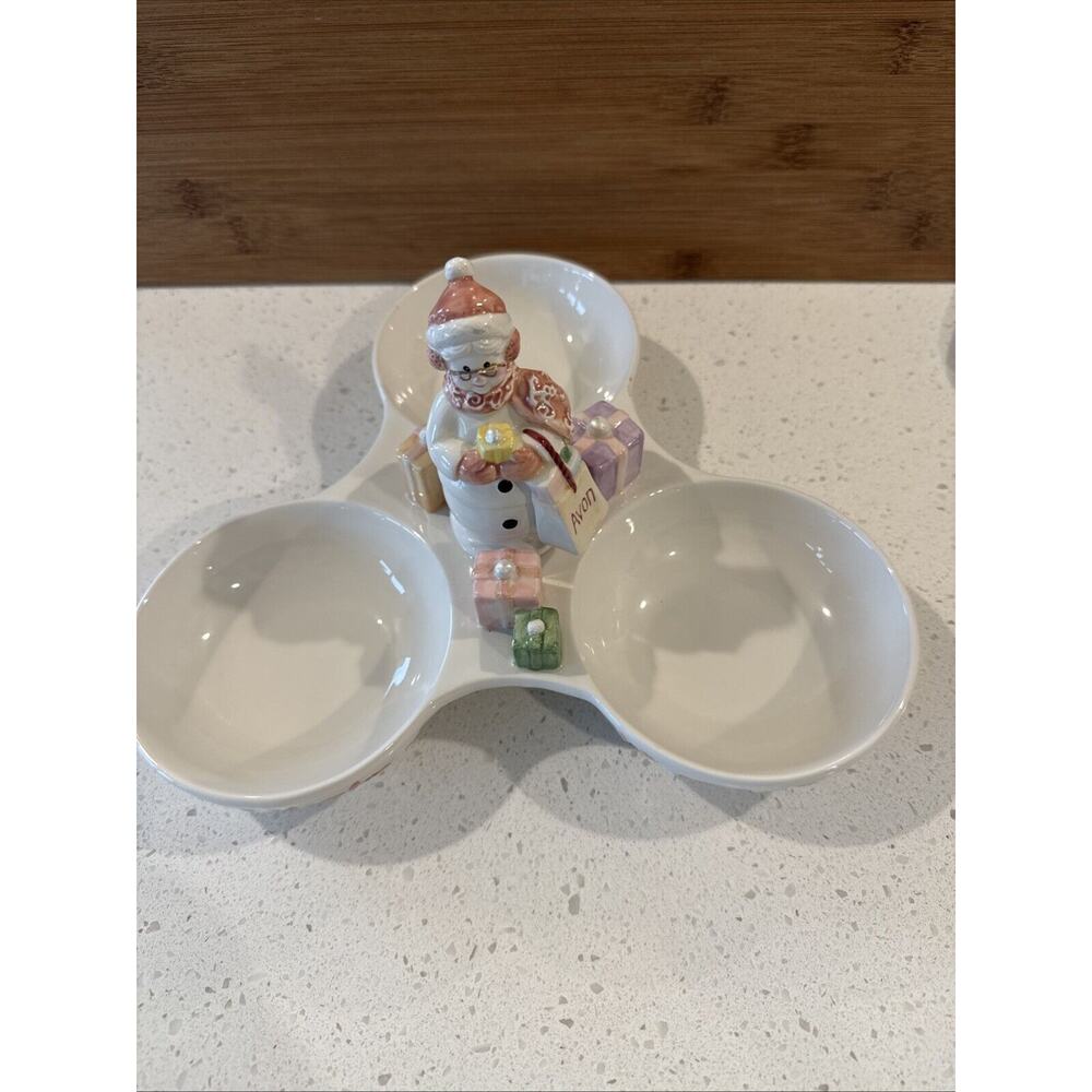 Avon “Snow Lady” Ceramic Pastel Candy‎ Dish. #2 In Series 2003
